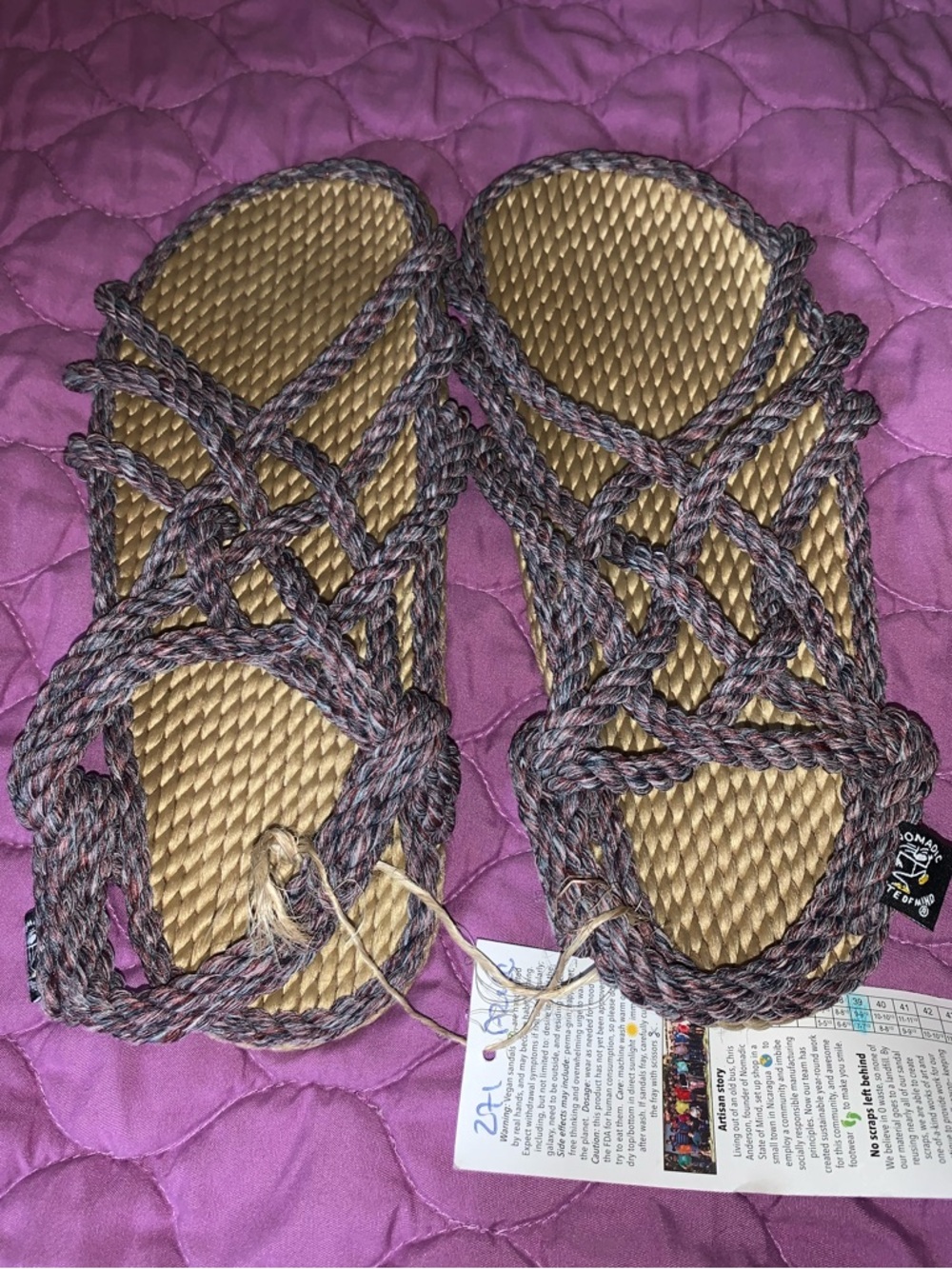 Nomadic State of Mind JC Rope Sandals unisex Men Size 7-7.5 Women Size 9-9.5